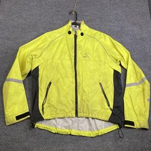Showers Pass Jacket Mens Large Yellow Cycling Waterproof Windbreaker Reflective